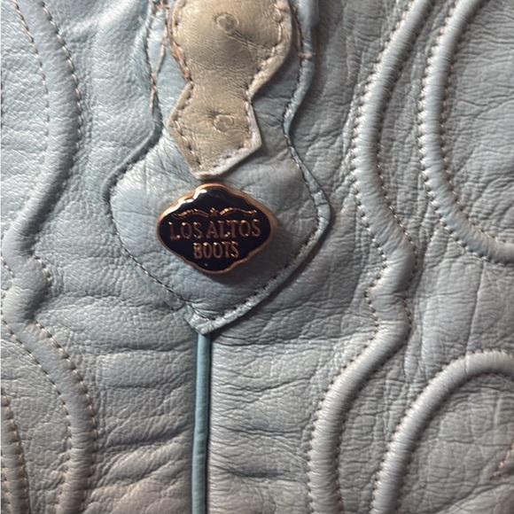 Stylish Blue and Cream Women's Cowboy Boots - Picture 7 of 7